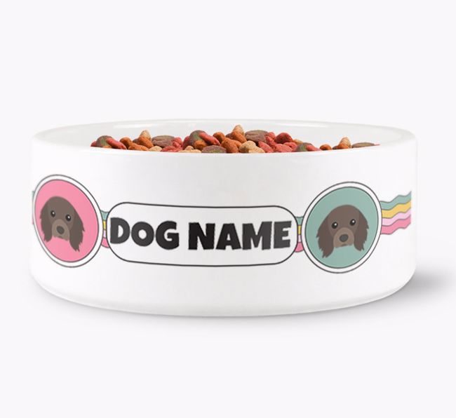 Rainbow Waves - Personalised Dog Bowl for your {breedFullName}